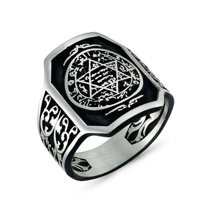 Genuine 925 Sterling Silver Turkish Quranic Ring for Men