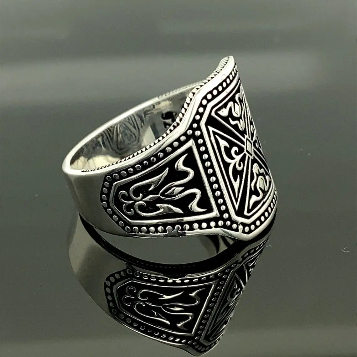 Genuine 925 Sterling Silver Turkish Ring for Men Islamic