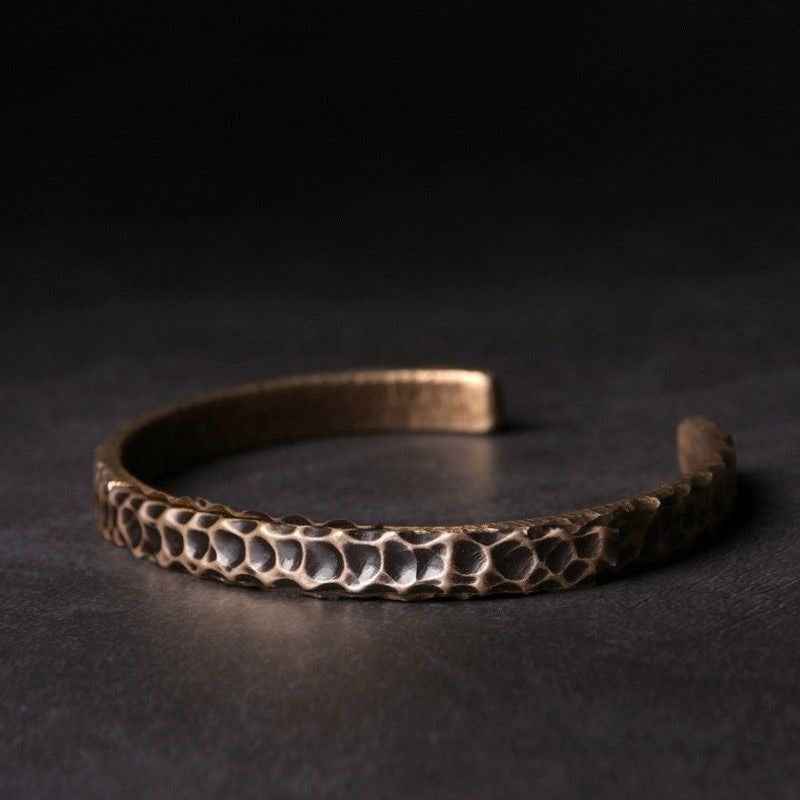 Neutral Retro Vintage Versatile Couple Hammered Bracelet