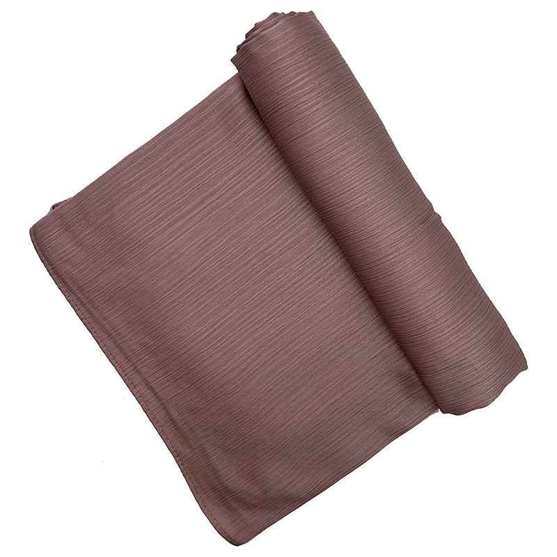 Satin-colored Women's Pleated Scarf Mid-length
