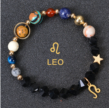 Eight Planets Twelve Constellations Bracelets Frosted Stone Beaded Bracelet