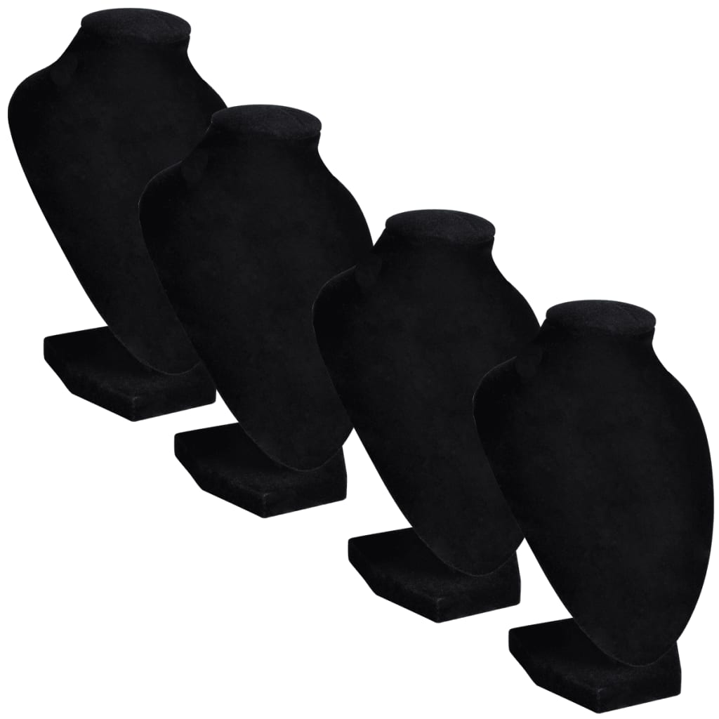 Jewelry Bust Flannel Black 9x8.5x15 cm 4 pcs.