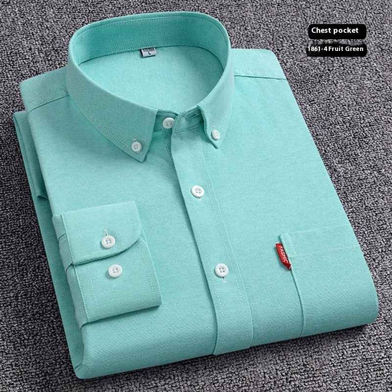 Pure Cotton Washed Oxford Woven Shirts Men