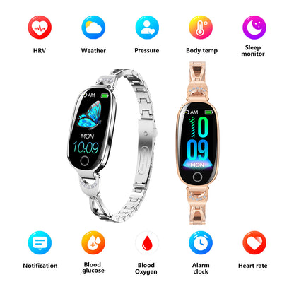 Bling Gold Smartwatch for Women - Health & Menstrual Cycle Tracker