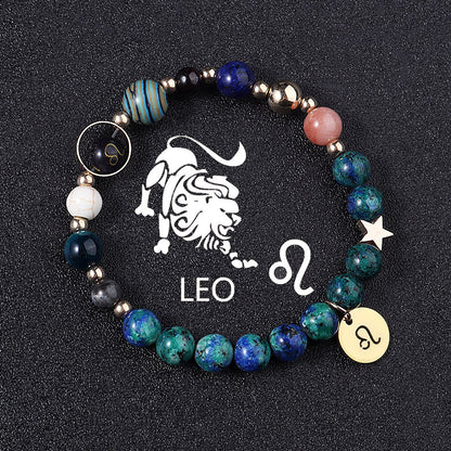 Twelve Constellations Bracelets Natural Stone Phoenix Lapis Lazuli Eight Planets