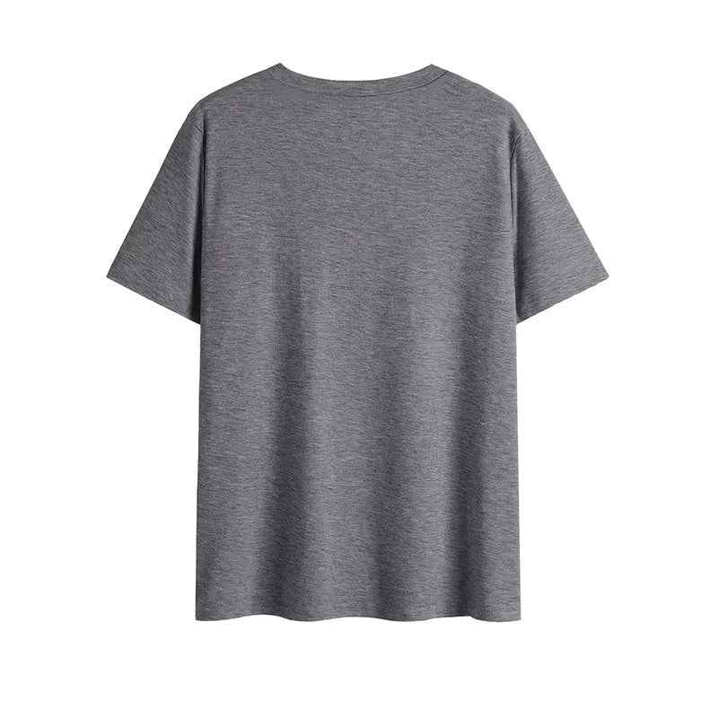 Women V Neck Short Sleeve Summer Tops Funny Letter Printed Loose Casual T Shirts