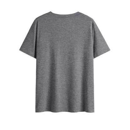 Women V Neck Short Sleeve Summer Tops Funny Letter Printed Loose Casual T Shirts