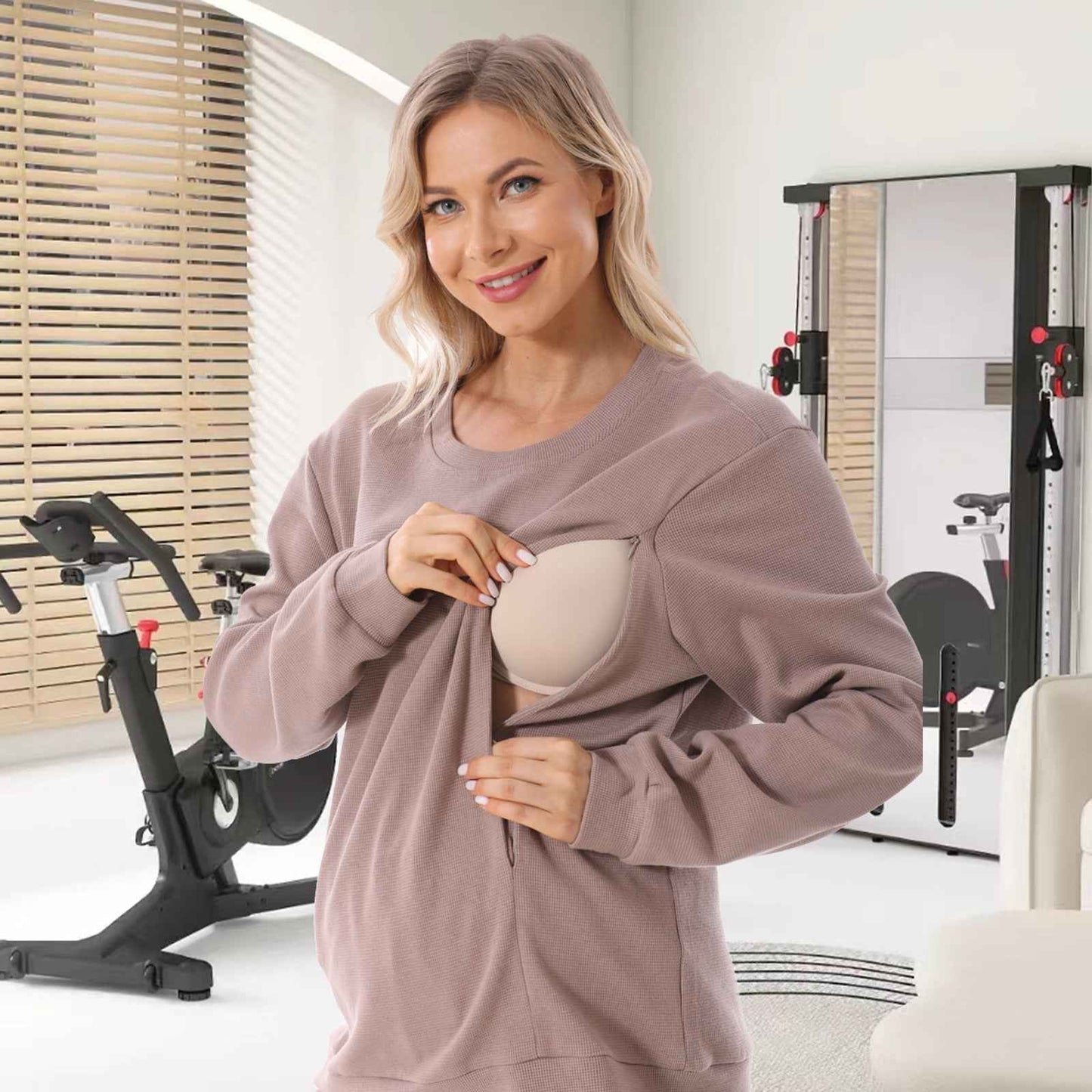 European And American Autumn And Winter Pregnant Women Long Sleeve Nursing Hoodie