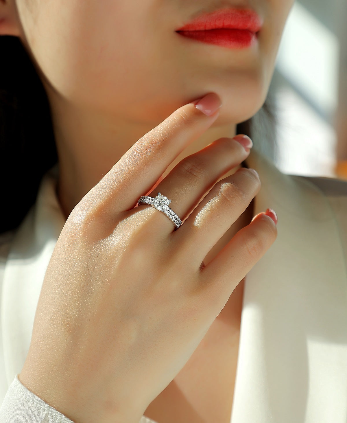 1Arrange Large Diamond Rings, Wedding Rings, Luxury Fashion Set Moissanite Silver Rings Prohibit TikTok sales