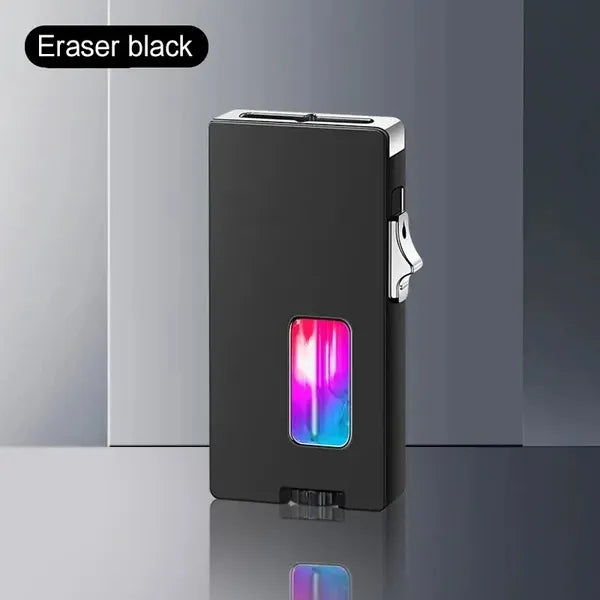 With Soft Fire/Jet Flame - Dual Fire Adjustable Lighter, Creative Wheel Side Pressure Ignition Dual Flame Lighter, Metal Body, Windproof Blue Flame, Window With Visual Fuel Tank, Suitable For Outdoor