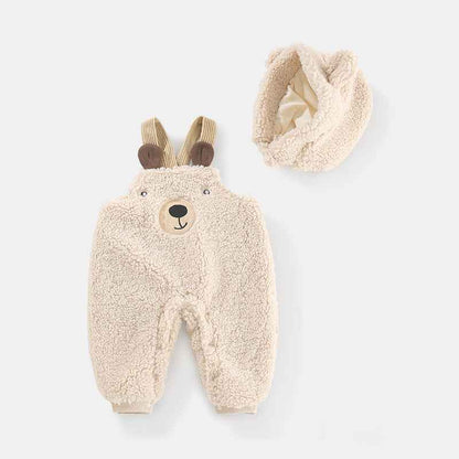 Baby Jumpsuit Autumn And Winter Plus Velvet Baby Clothing Bear Suspenders