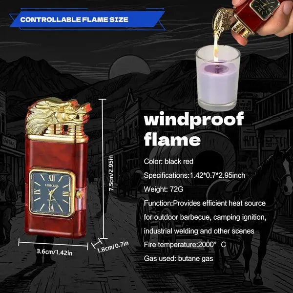Magic Dual Flame Butane Lighter - Windproof Jet & Soft Flame