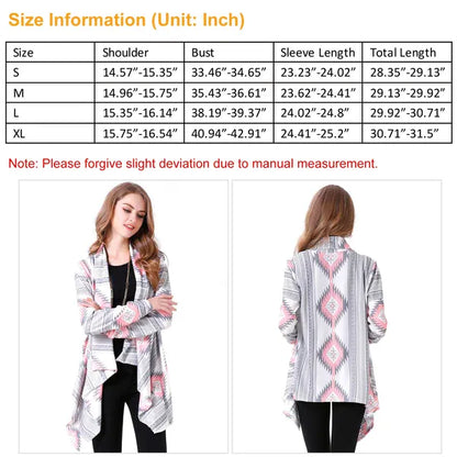 Women Open Front Cardigan Long Sleeve Shawl Neck Breathable Cardigan Well Collection