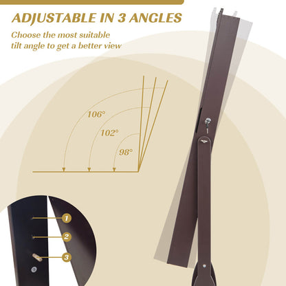 Rolling Floor Standing Mirrored Jewelry Armoire With Lock And Drawers