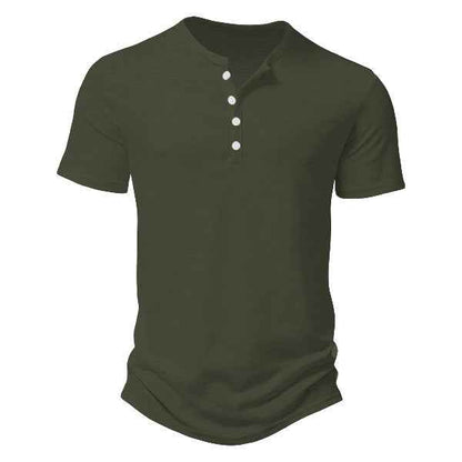 Men's Casual Solid Color Slim-fit Short Sleeve