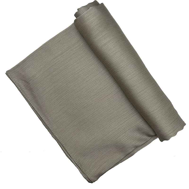 Satin-colored Women's Pleated Scarf Mid-length
