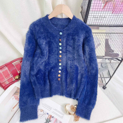 Women's Casual Warm Colorful Button Sweater
