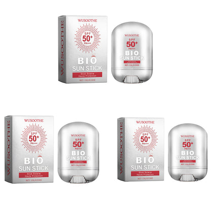 WUSOOTHE Bio Sun Stick 15g - Advanced Protection With Peptide Complex, Collagen And Hyaluronic Acid SPF50,PortableStrong UVProtection Sunscreen Stick