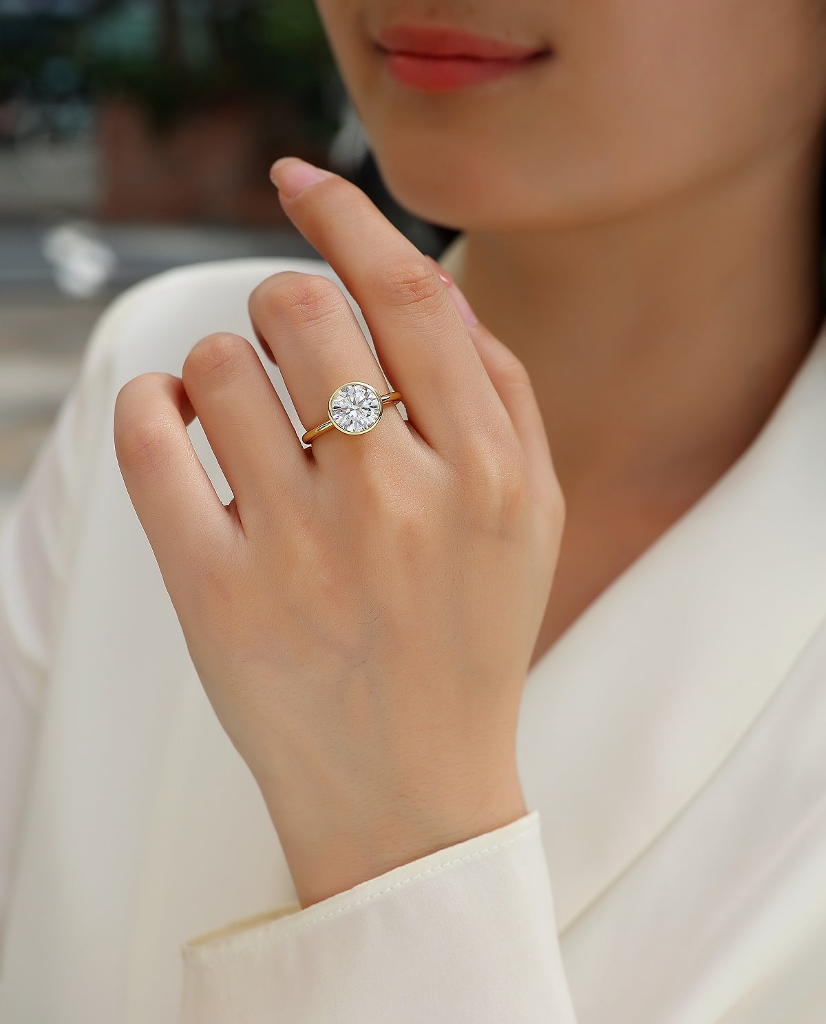 1Time Bubble Large Diamond Ring Luxury Fashion Set Moissanite Silver Ring Prohibit TikTok sales