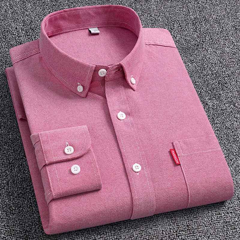 Pure Cotton Washed Oxford Woven Shirts Men