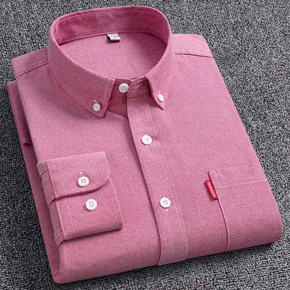 Pure Cotton Washed Oxford Woven Shirts Men