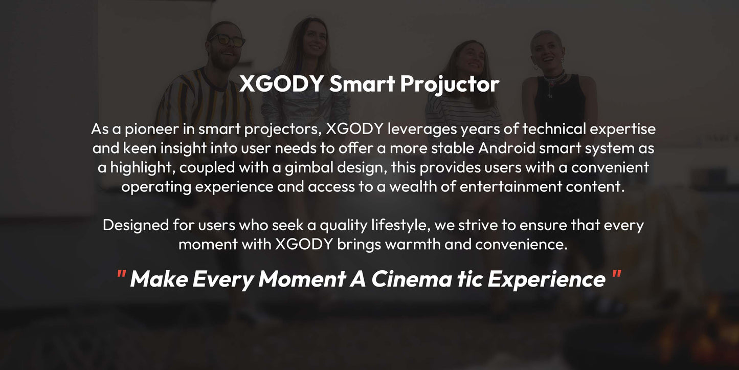 XGODY Projector N6 Pro Netflix Officially 4K Voice Control Smart Android TV Whale OS 32GB ROM for Outdoor Movie Home Theater