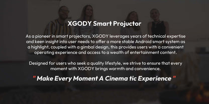XGODY Projector N6 Pro Netflix Officially 4K Voice Control Smart Android TV Whale OS 32GB ROM for Outdoor Movie Home Theater