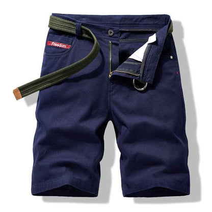 Men's Casual Loose Five-point Pants Solid Color Cargo Shorts