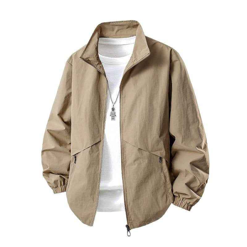 Men's Jacket Loose Fit Stand Collar Coat For Overweight