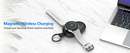 NEWDERY Magnetic Keychain Charger for Samsung Galaxy Watch 7/Ultra/6/6 Classic/5 Pro/4/3,Active2/1 Portable Wireless Power Bank