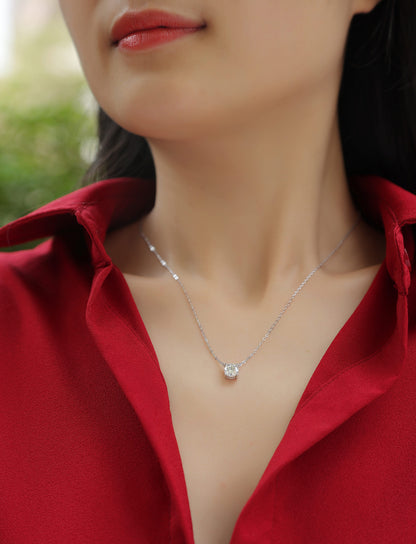 My Heart Will Last Forever - Affordable Diamond Jewelry Necklace Pendant Set With 1-carat And 2-carat Moissan Diamonds, S925 Sterling Silver And Platinum Plating. --Prohibit TikTok Sales
