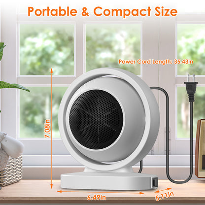 380W Portable Space Heater - Fast Heating & Tilt Adjustable