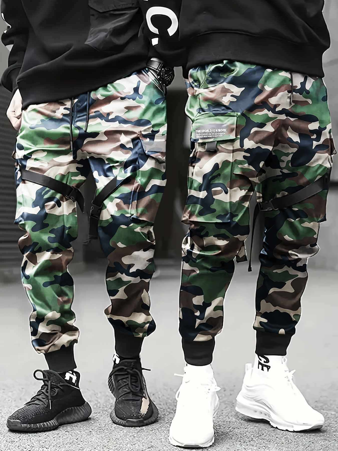 Camouflage Cargo Pants Men Korean Version Loose Long Pants Trendy Cuffed