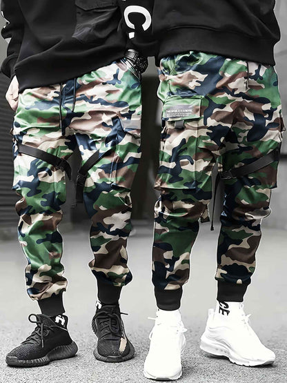 Camouflage Cargo Pants Men Korean Version Loose Long Pants Trendy Cuffed