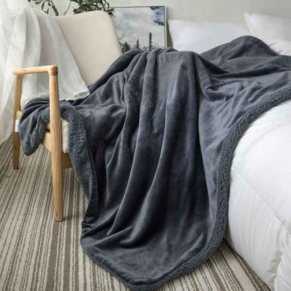 Small Sand Cover Lamb Double Layered Thickened Office Nap Blanket