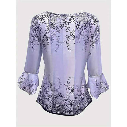 Women's V Neck 3 4 Sleeve T Shirts Button Front Dressy Casual Tees Shirt Tunic Blouses