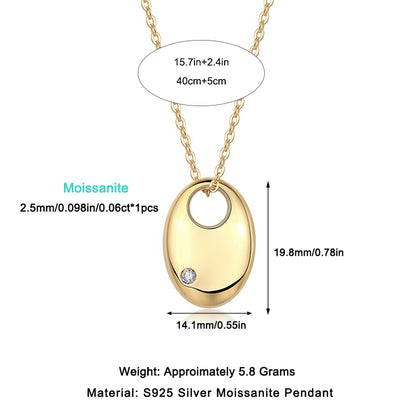 1First Encounter - A Fashionable And Trendy Diamond Pendant Necklace Set With Moissanite S925 Sterling Silver And Gold Plating Prohibit TikTok sales