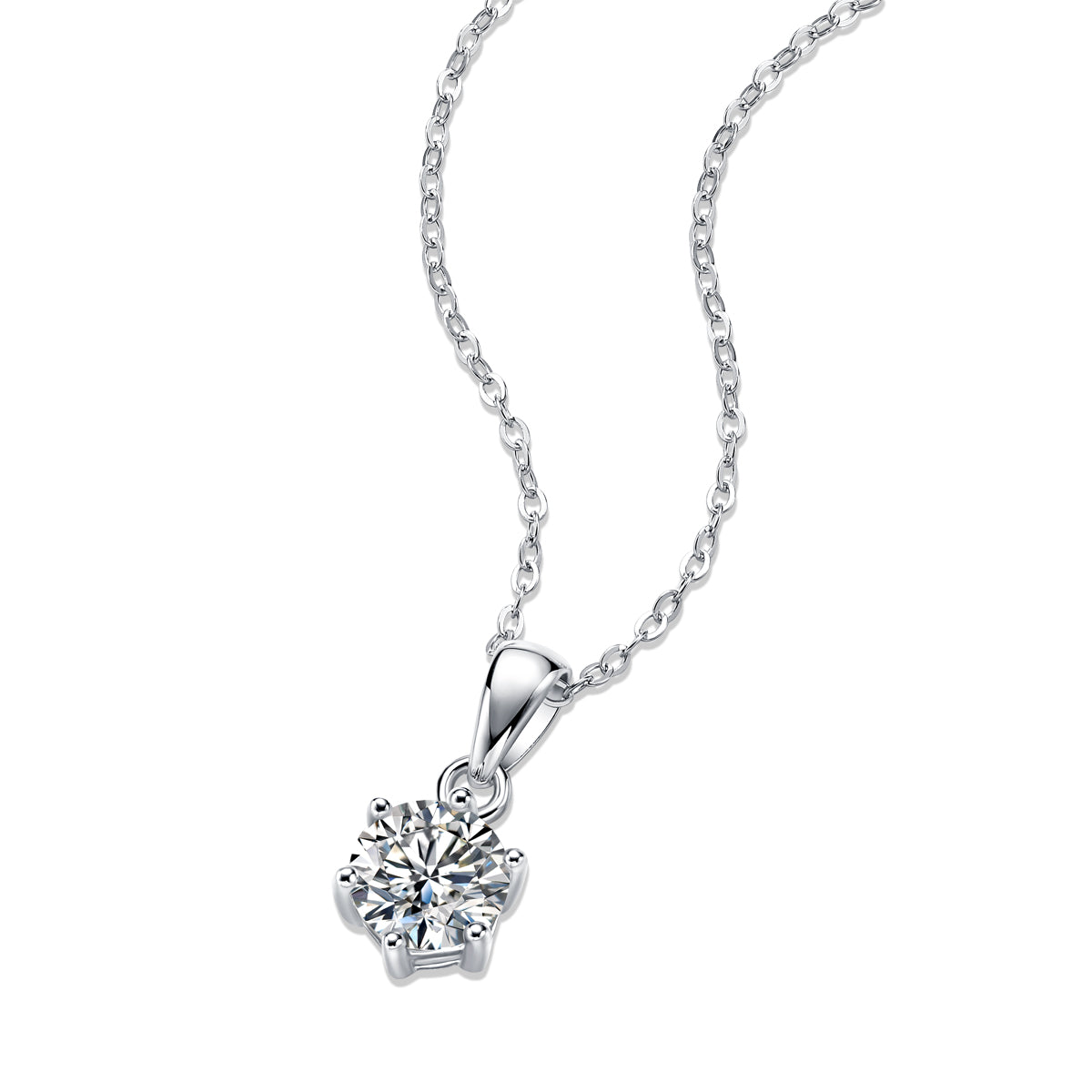 Breeze Dance - Affordable Diamond Jewelry Necklace Pendant Set With 1-carat, 2-carat And 3-carat Moissan Diamonds, S925 Sterling Silver And Platinum-plated--Prohibit TikTok Sales