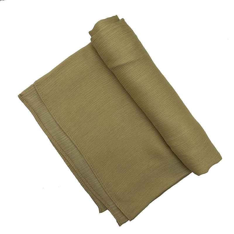 Satin-colored Women's Pleated Scarf Mid-length