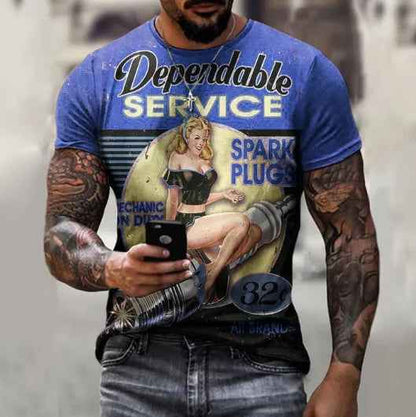 3D Digital Printing T-Shirt Short-Sleeved T-Shirt Top