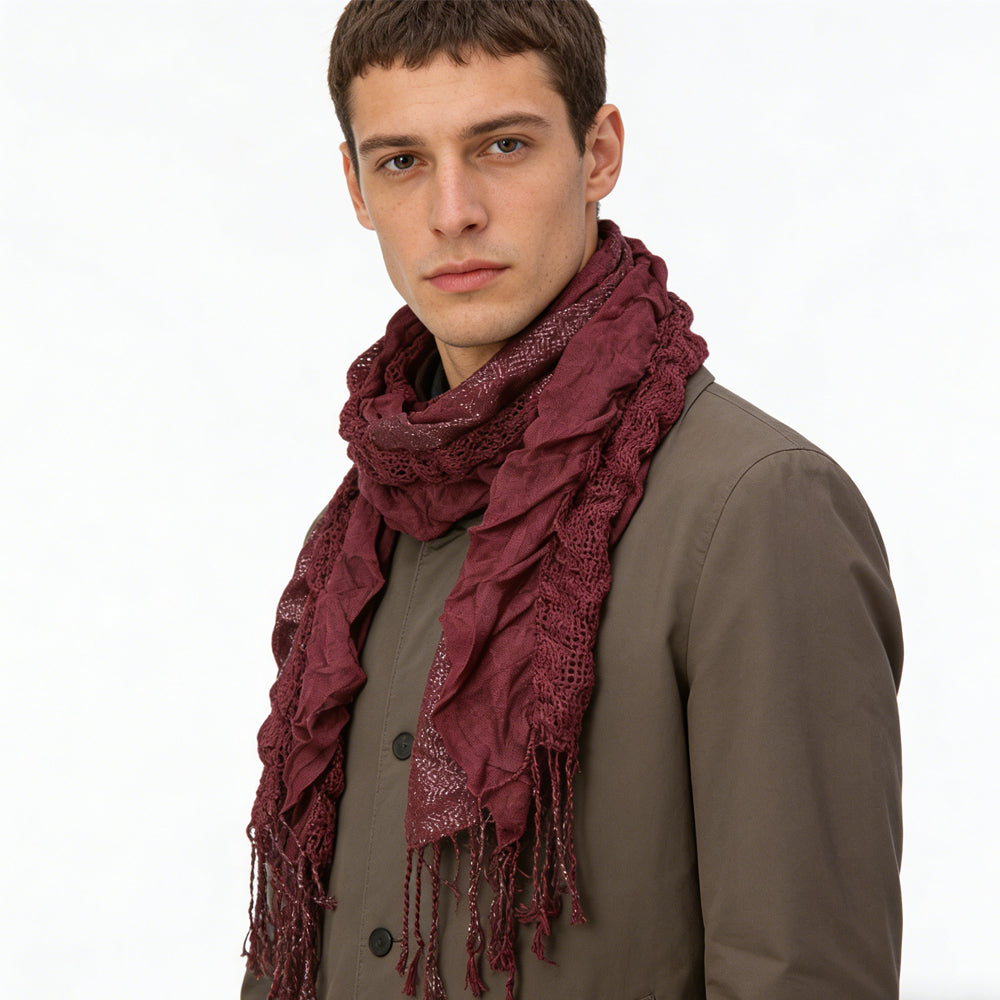 2-Pack Metallic Crinkle Scarf - Magenta Shimmer Evening Wear