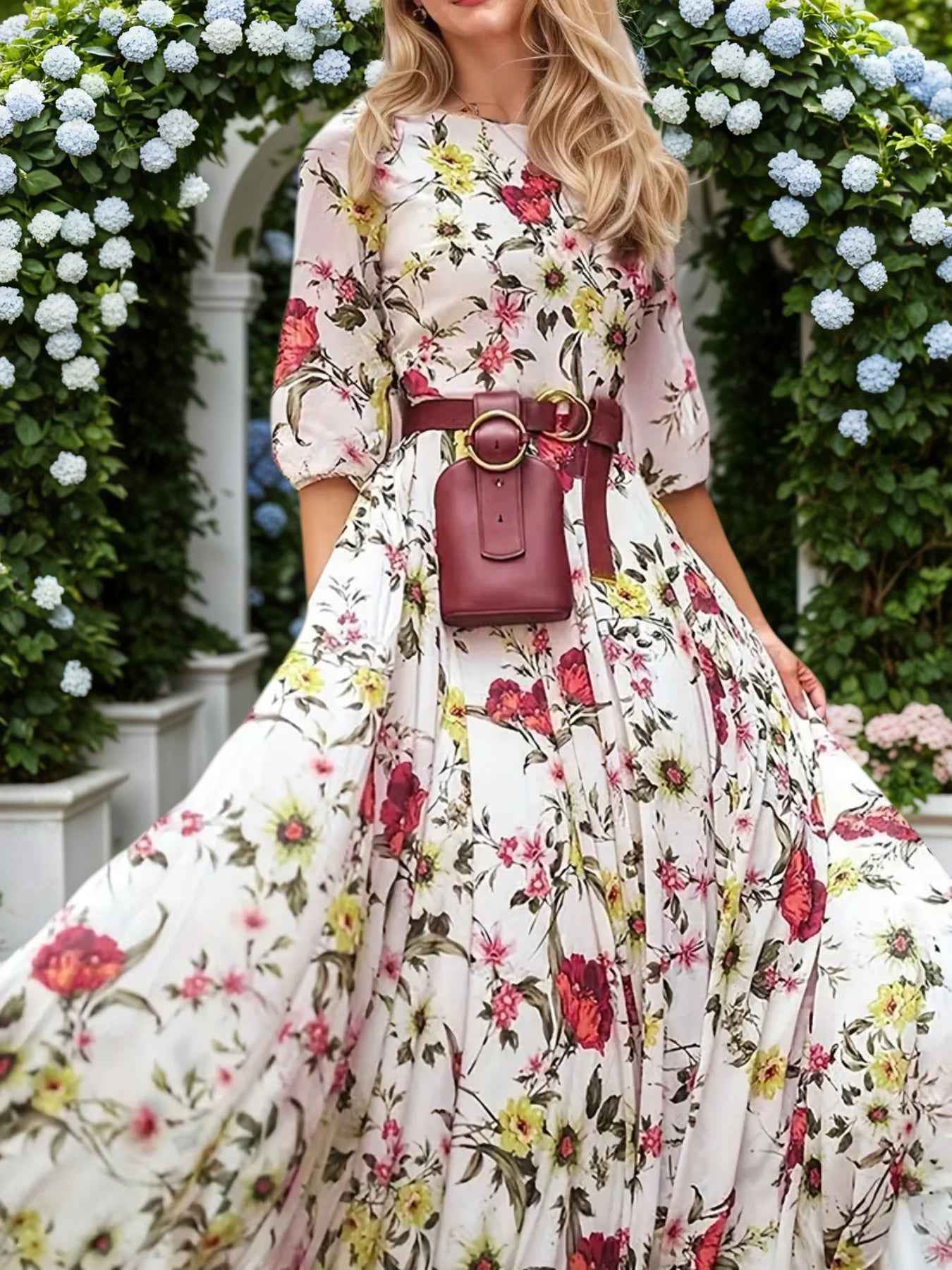 2025 New Women's Dresses, Flower Printed Dresses, Princess Dresses, Dresses