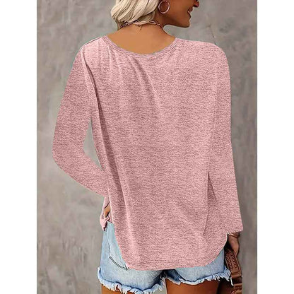 2PCS Womens T Shirts Long Sleeve V Neck Basic Tee Soft Casual Loose Fit Fall Tops Outfits 2025