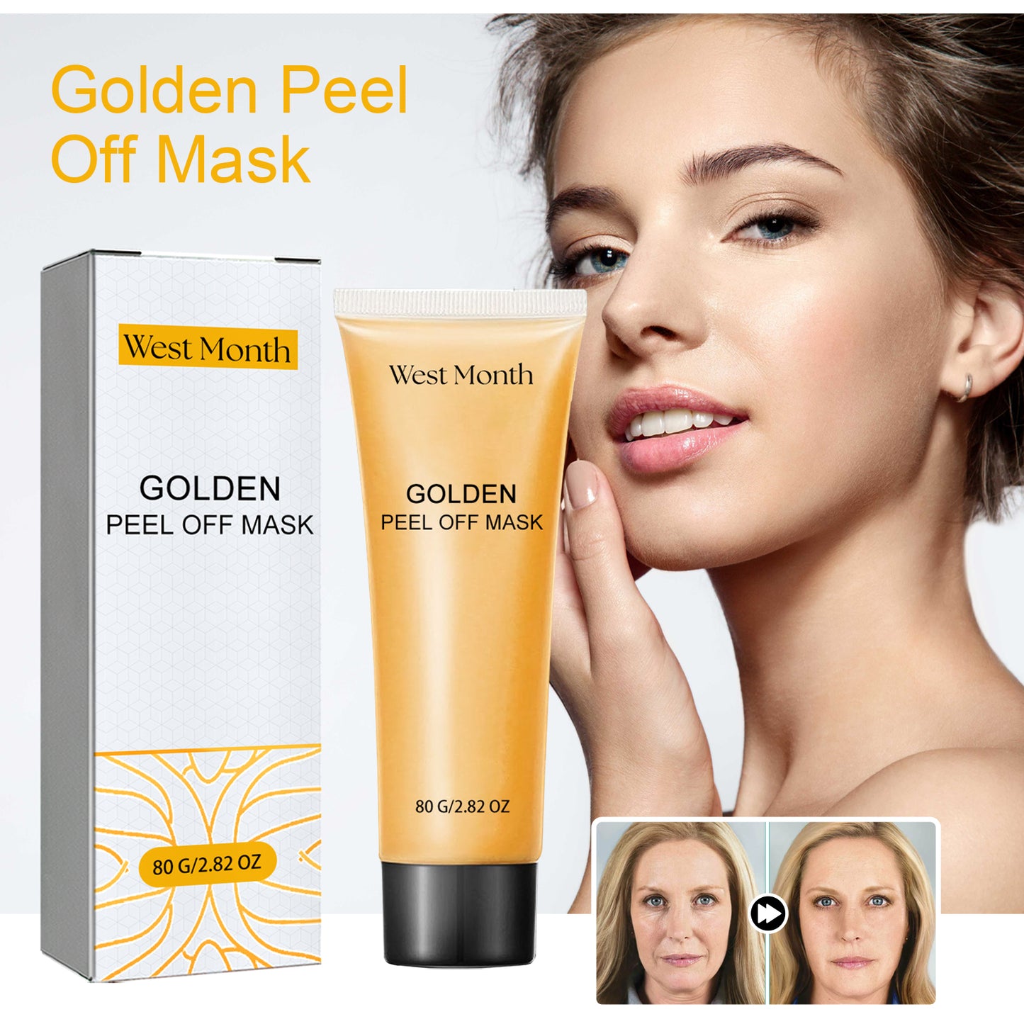 West Month Gold Peel Mask Clean Skin Exfoliating Repair Dull Fade Fine Lines Tender Mask