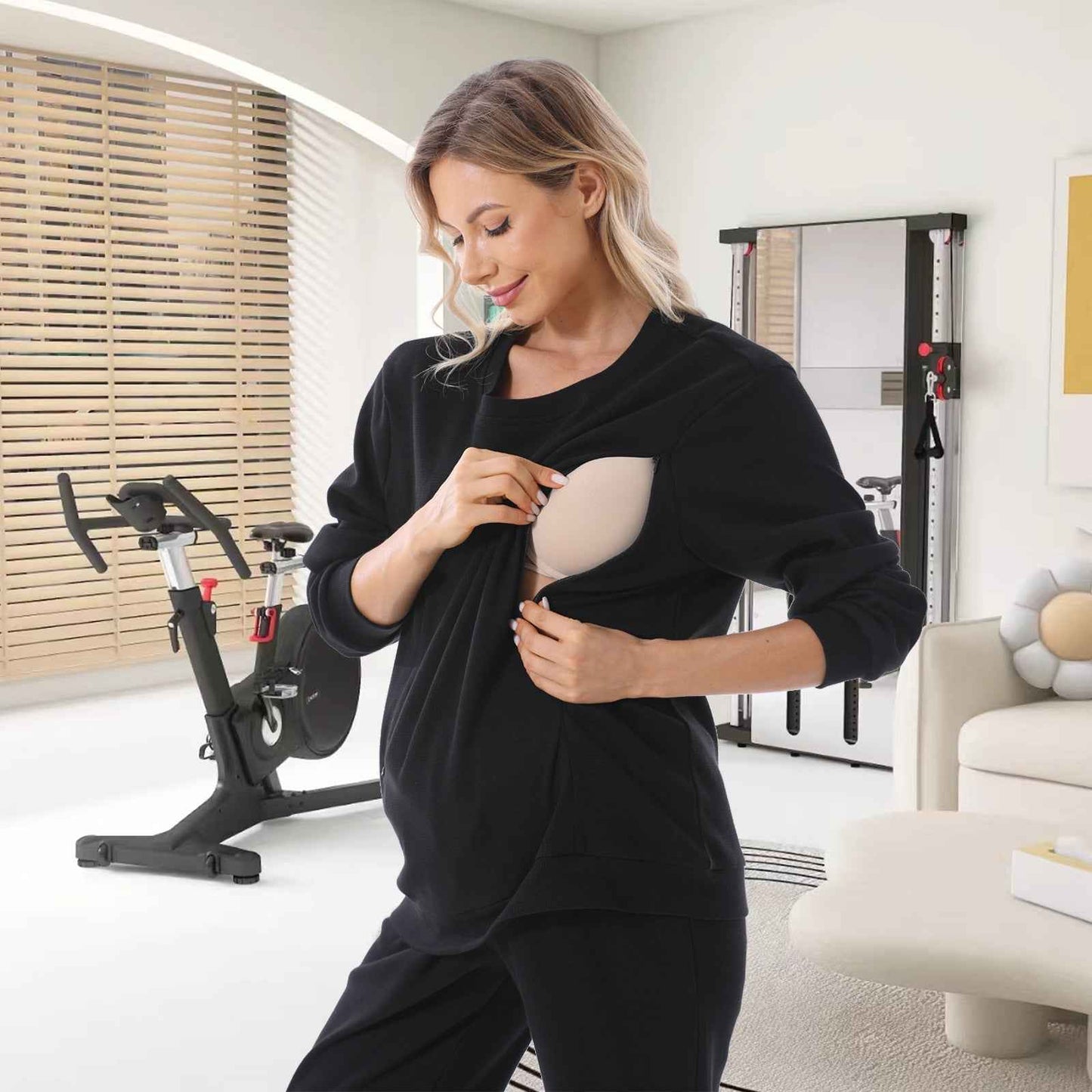 European And American Autumn And Winter Pregnant Women Long Sleeve Nursing Hoodie