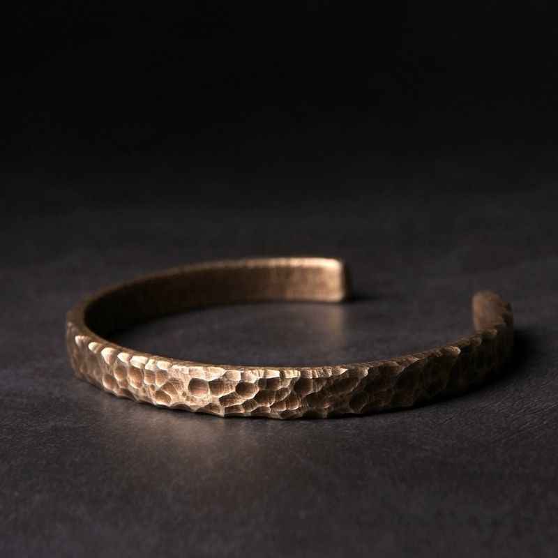 Neutral Retro Vintage Versatile Couple Hammered Bracelet