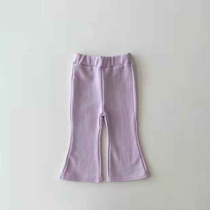 Korean Style Children's Clothing Infant Toddler Spring And Autumn Girls Cotton Suit Baby Candy Color Trendy Children Sweater Pants Two-piece Set