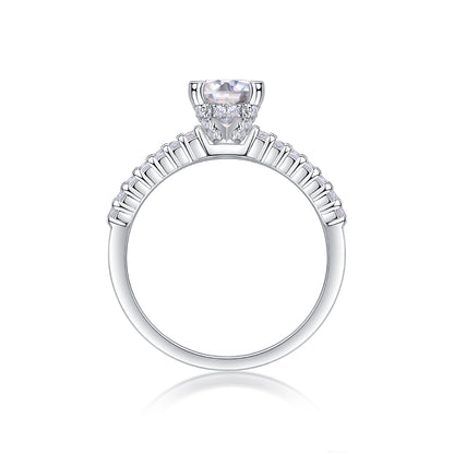 1Arrange Large Diamond Rings, Wedding Rings, Luxury Fashion Set Moissanite Silver Rings Prohibit TikTok sales