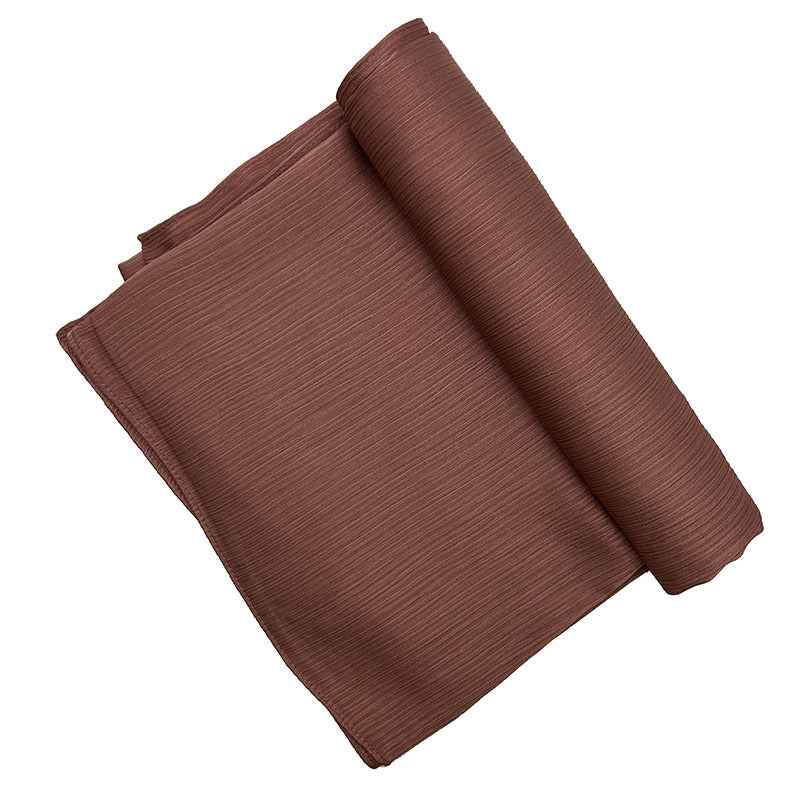 Satin-colored Women's Pleated Scarf Mid-length
