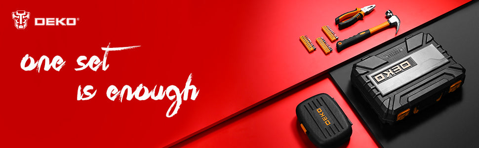 DEKO 100 Piece Home Repair Tool Set,General Household Hand Tool Kit with Plastic Tool Box Storage